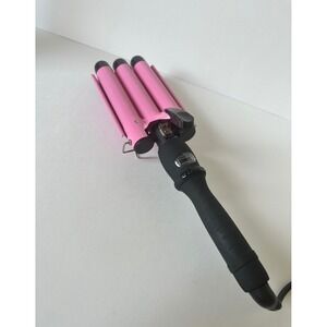 Pink 3 Barrel Hair Waver Digital Ceramic Beach Waves Curling Iron Alure 25mm 1in